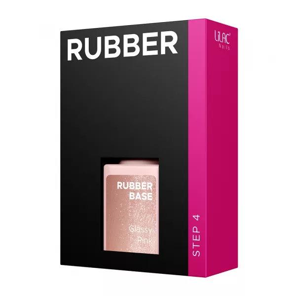Oja semipermanenta Lilac Rubber Base, Glassy Pink, 6 g