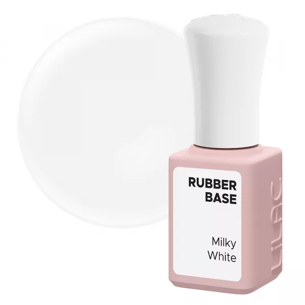 Oja semipermanenta Lilac Rubber Base, Milky White, 6 g