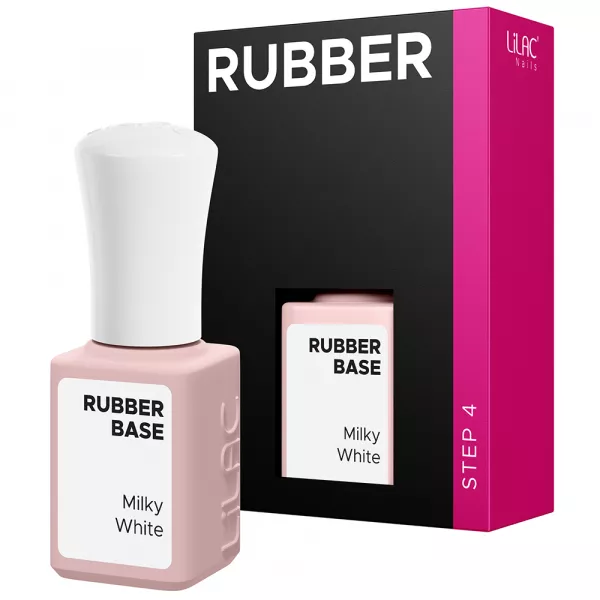 Oja semipermanenta Lilac Rubber Base, Milky White, 6 g