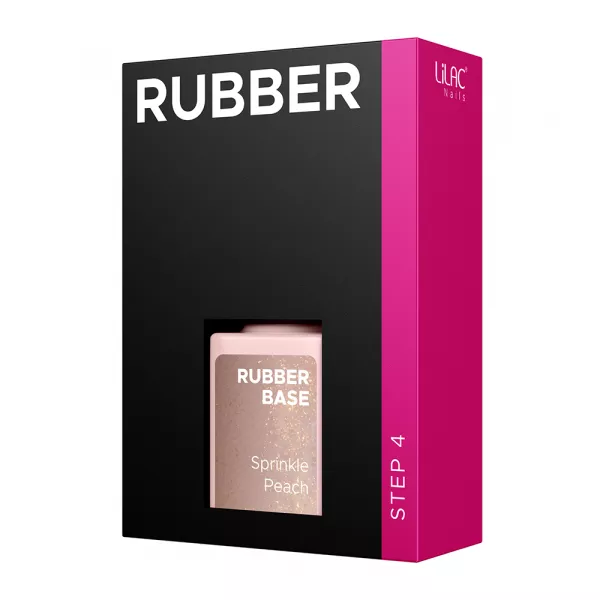 Oja semipermanenta Lilac Rubber Base, Sprinkle Peach, 6 g