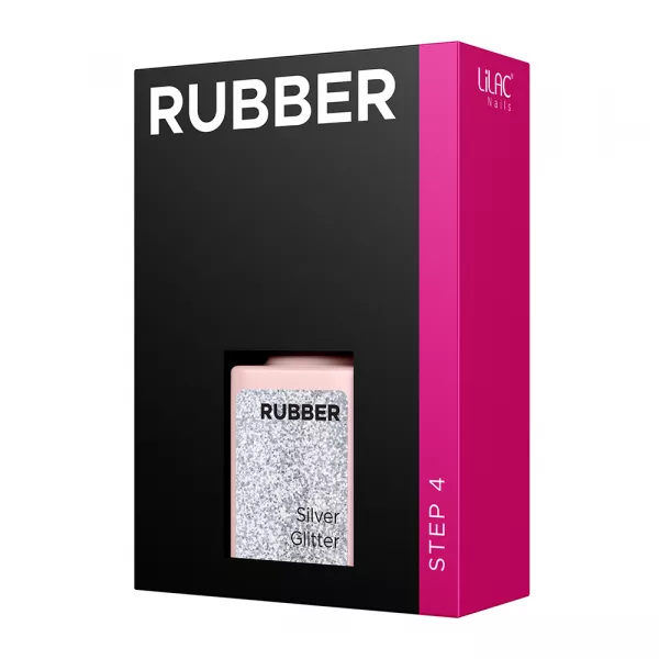 Oja semipermanenta Lilac Rubber Silver Glitter 6 g