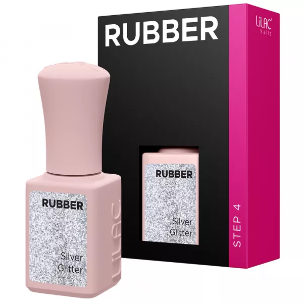 Oja semipermanenta Lilac Rubber Silver Glitter 6 g