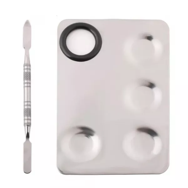Paleta mixare fond de ten sau vopsele acrilice cu spatula si 4 compartimente, Lila Rossa