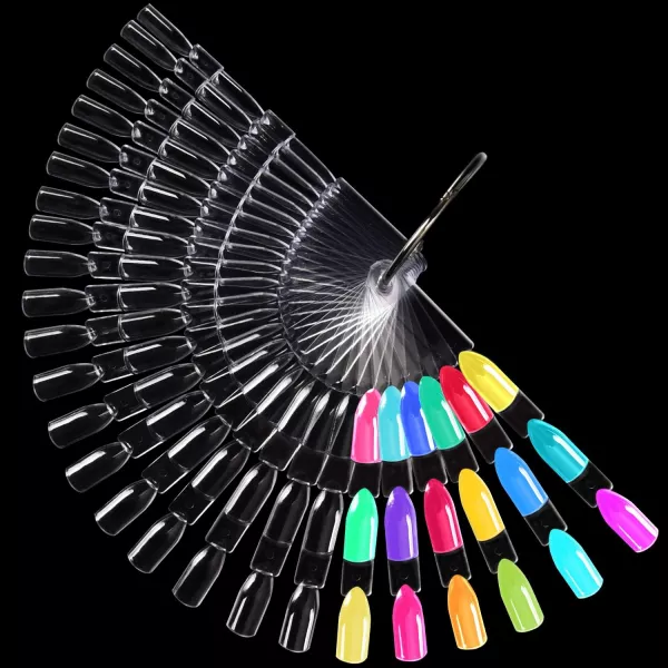 Paletar expunere culori, tipsuri unghii false 50 culori, Transparent