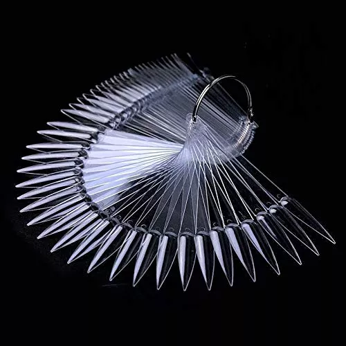 Paletar expunere culori, tipsuri unghii false 50 culori, nuanta Transparent