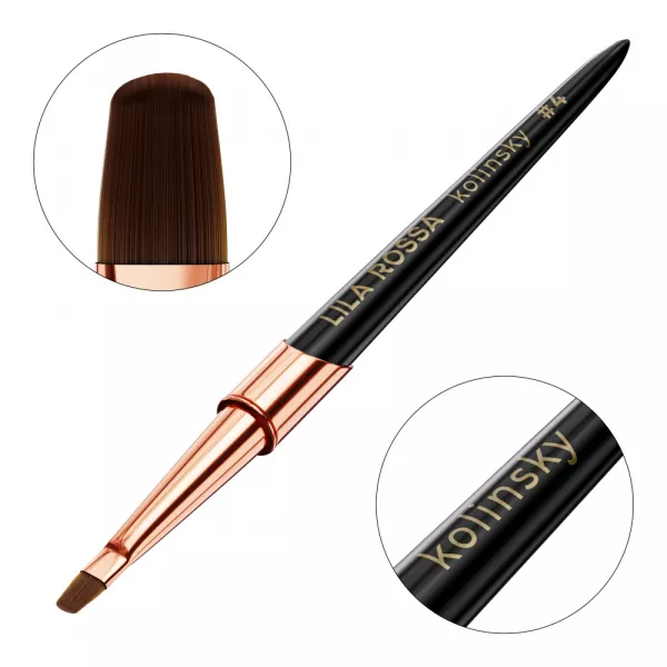 Pensula unghii Oval Gel Brush Lila Rossa VIP Premium Kolinsky #4