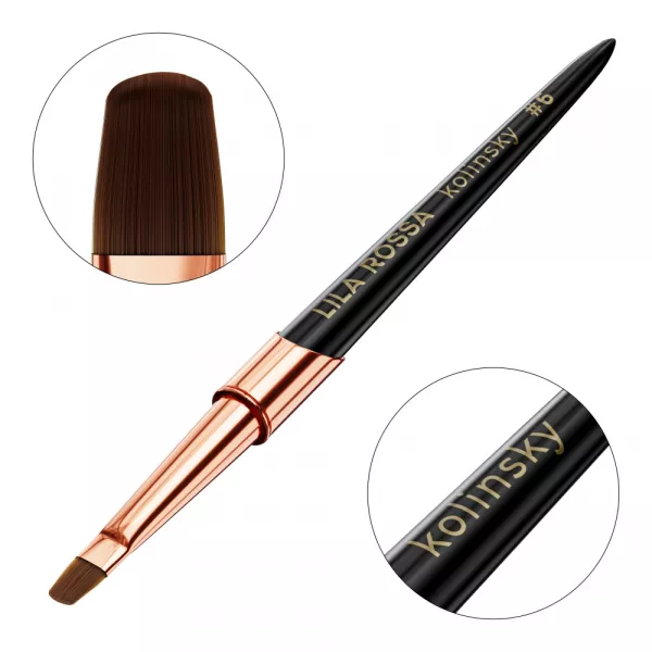 Pensula unghii Oval Gel Brush Lila Rossa VIP Premium Kolinsky #6