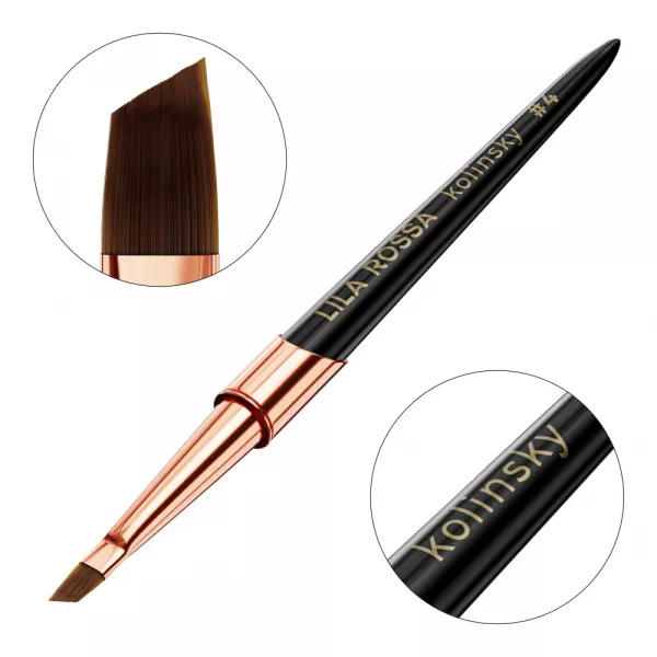 Pensula unghii Slant brush Lila Rossa VIP Premium Kolinsky #4