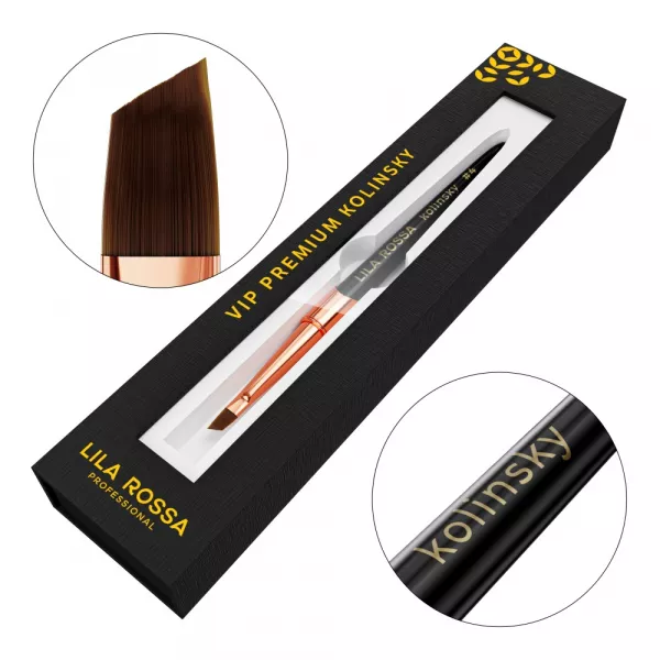 Pensula unghii Slant brush Lila Rossa VIP Premium Kolinsky #4