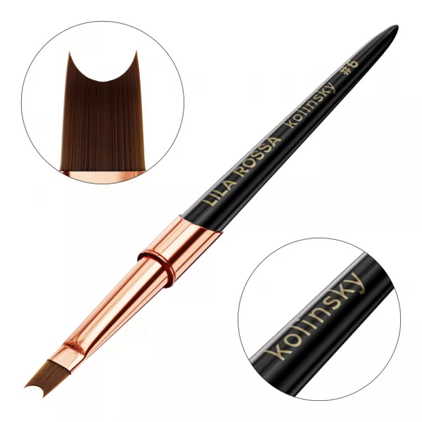 Pensula unghii u shape brush french lila rossa kolinsky #6
