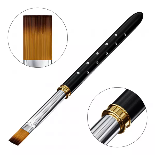 Pensula pentru gel uv, Lila Rossa, maner cu cristale, nb102-10
