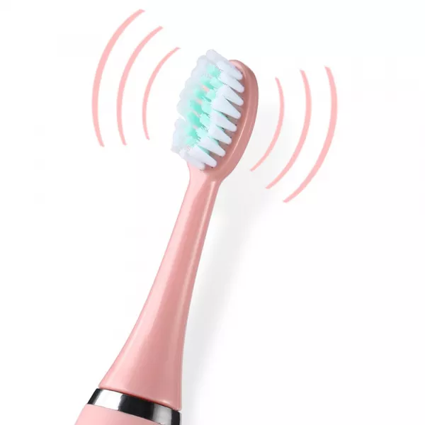 Periuta de dinti electrica Lila Care, pentru copii, rezistent la apa, cu incarcare USB, 6 capete inlocuibile, 4 moduri de vibratii, roz