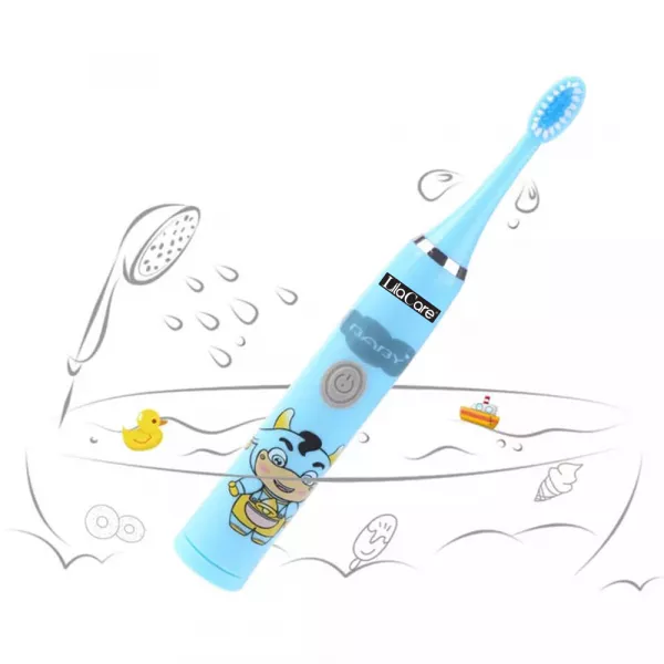 Periuta de dinti pentru copii, Lila Care, cu 5 capete, albastru