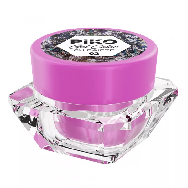 Gel color UV cu paiete Piko, 5g, 02