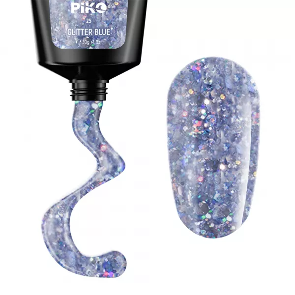 Polygel color, Piko, 30 g, 25 Glitter Blue