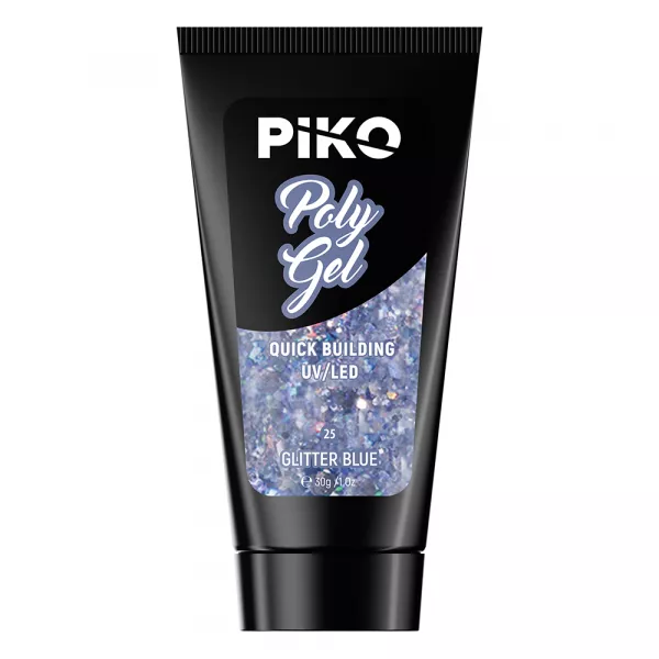 Polygel color, Piko, 30 g, 25 Glitter Blue