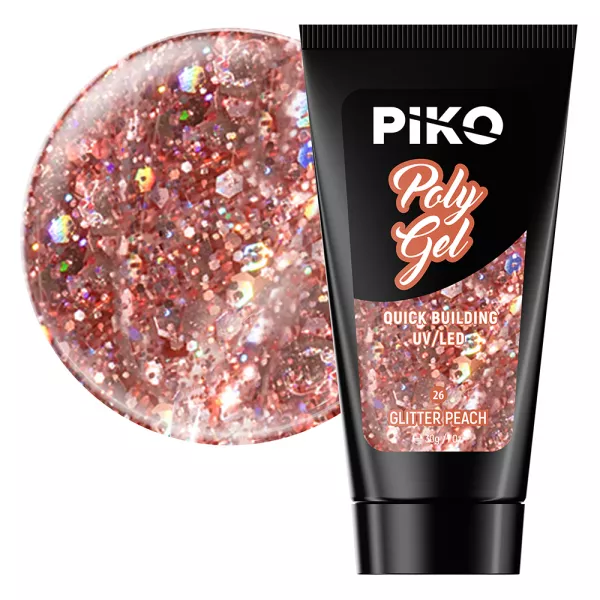 Polygel color, Piko, 30 g,  26 Glitter Peach