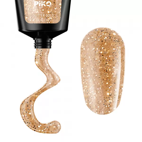Polygel color, Piko, 30 g, 28 Glitter Gold