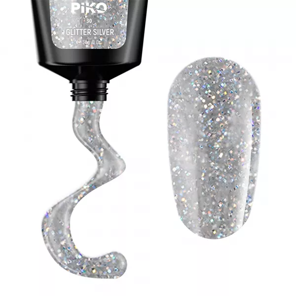 Polygel color, Piko, 30 g, 30 Glitter Silver