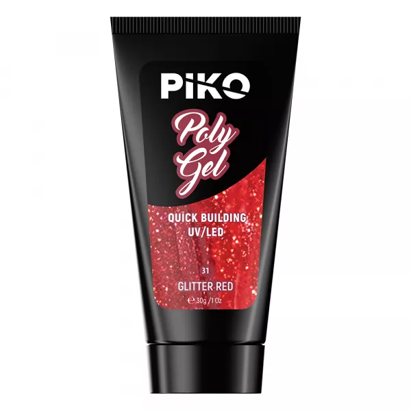 Polygel color, Piko, 30 g, 31 Glitter Red