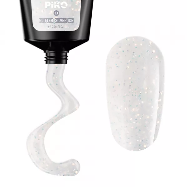 Polygel color, Piko, 30 g, 33 Glitter Silver Ice