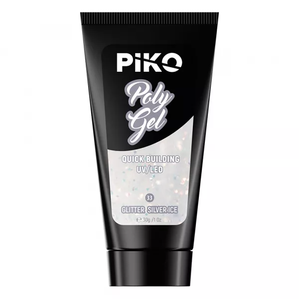 Polygel color, Piko, 30 g, 33 Glitter Silver Ice