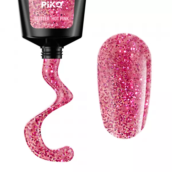 Polygel color, Piko, 30 g, 36 Glitter Hot Pink