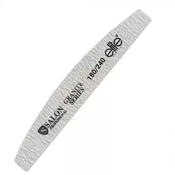 Pila unghii Salon Professional, refolosibila, semiluna, gri, granulatie 180/240
