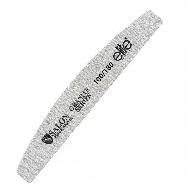 Pila unghii Salon Professional, refolosibila, semiluna, gri, granulatie 100/180