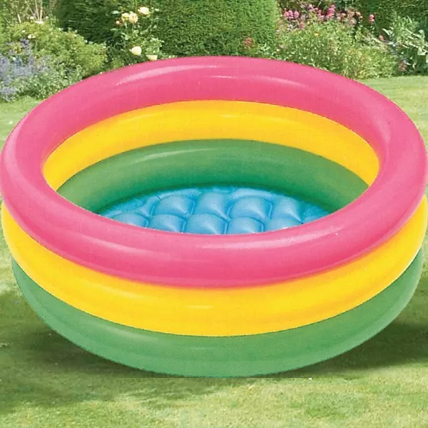 Piscina gonflabila, rotunda, Roz/Galben/Verde, 61 x 22 cm