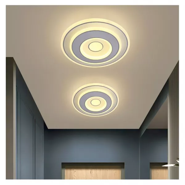 Plafoniera LED cu telecomanda, cerc, lumina reglabila, 100 W, lumina rece, calda, neutra