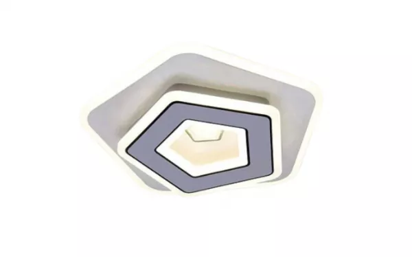 Plafoniera led cu telecomanda, pentagon, lumina reglabila, 100 W, lumina rece, calda, neutra