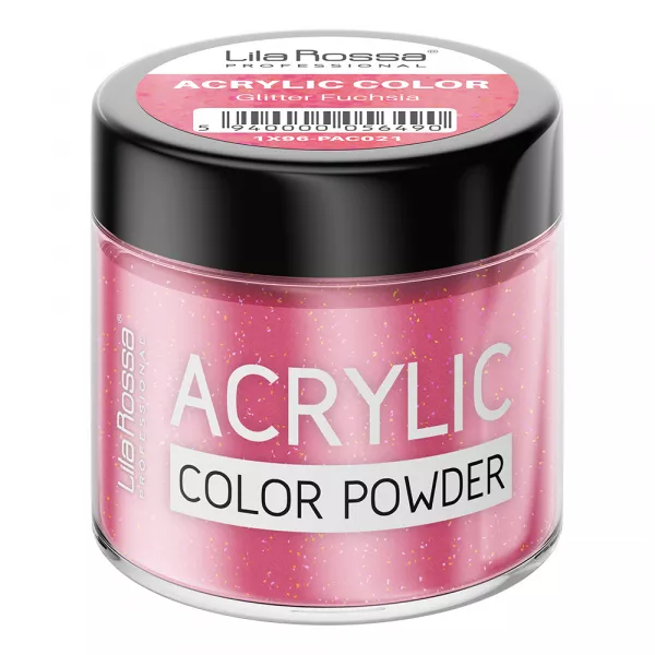 Pudra acrilica color, Lila Rossa, Glitter Fuchsia, 7 g
