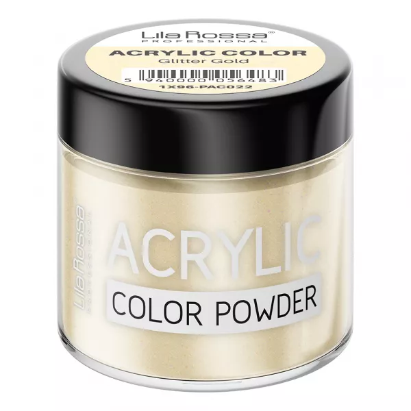Pudra acrilica color, Lila Rossa, Glitter Gold, 7 g