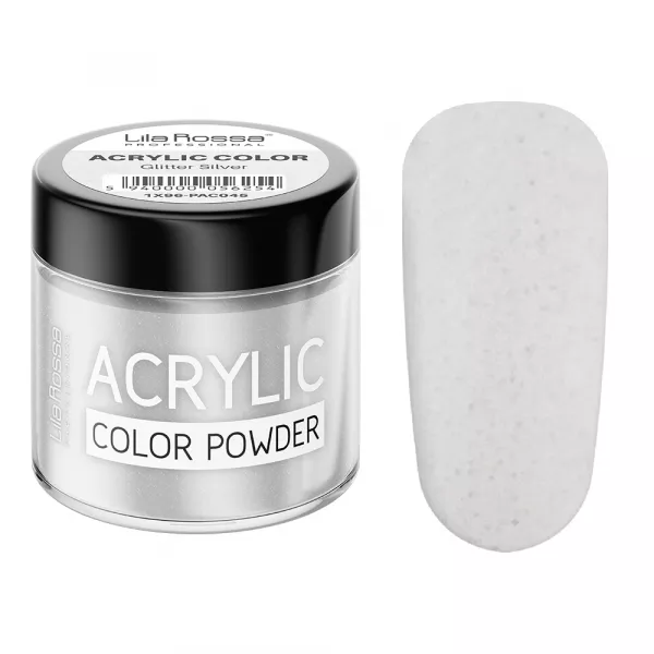 Pudra acrilica color, Lila Rossa, Glitter Silver, 7 g