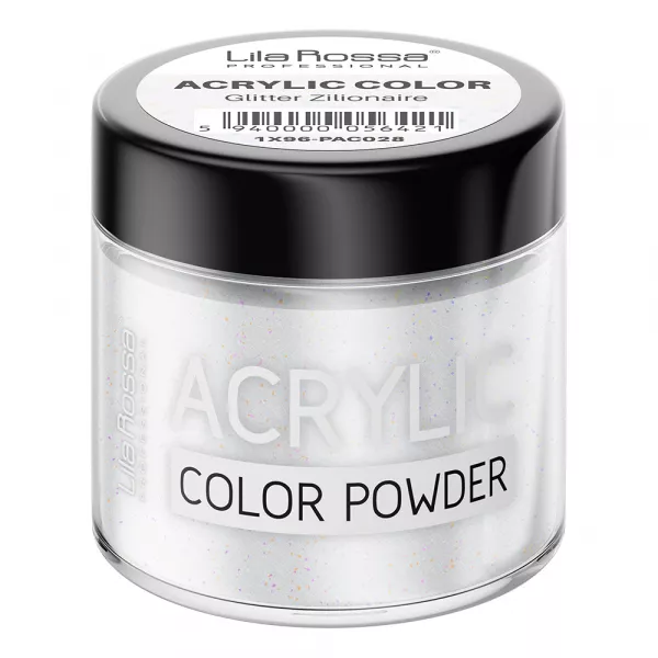 Pudra acrilica color, Lila Rossa, Glitter Zilionaire, 7 g
