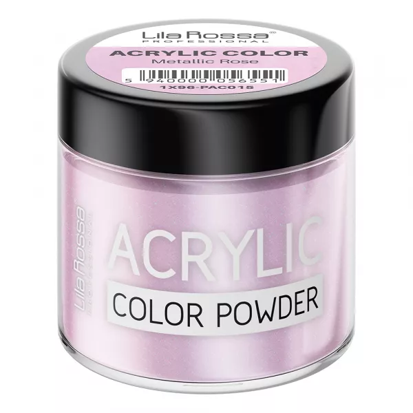 Pudra acrilica color, Lila Rossa, Metallic Rose, 7 g