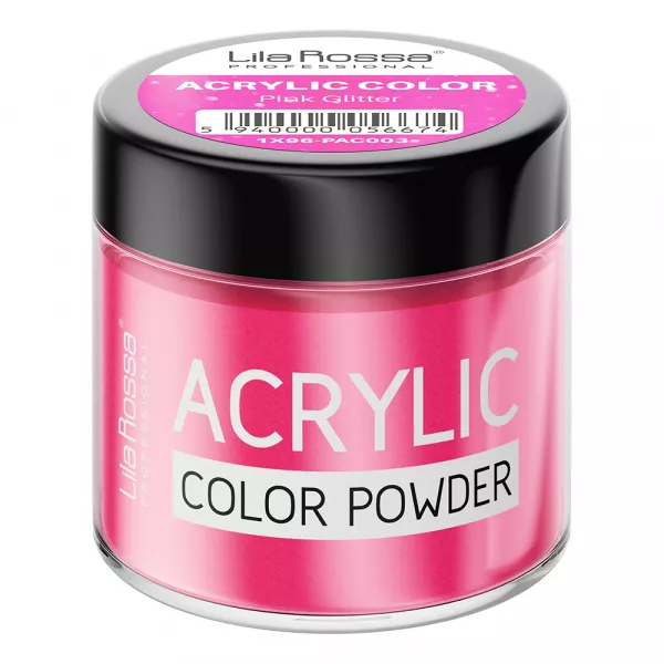 Pudra acrilica color, Lila Rossa, Pink Glitter, 7 g