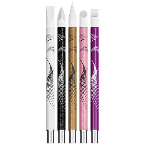 Set punctatoare pentru unghii, cu varf din silicon, 5 buc