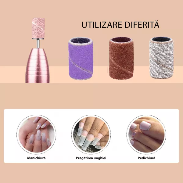 Rezerve smirghel pentru freza unghii, 100 bucati, maro, #180