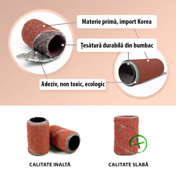 Rezerve smirghel pentru freza unghii, 100 bucati, maro, #180