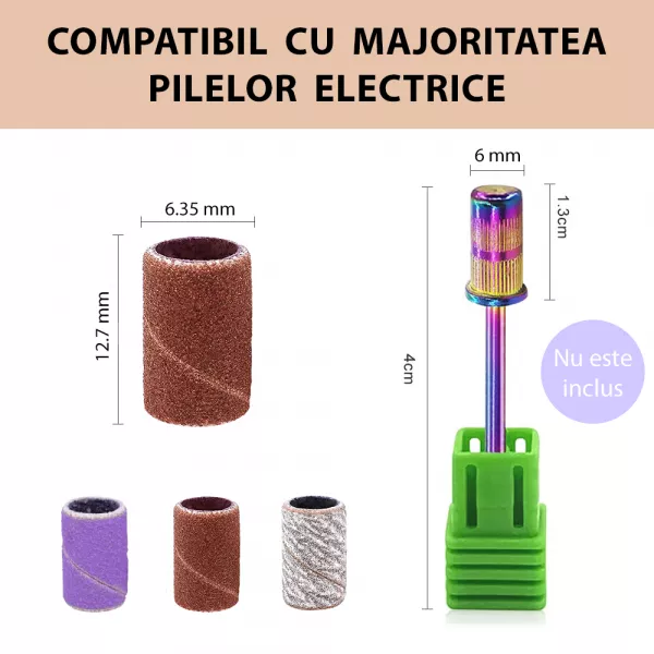 Rezerve smirghel pentru freza unghii, 100 bucati, maro, #180