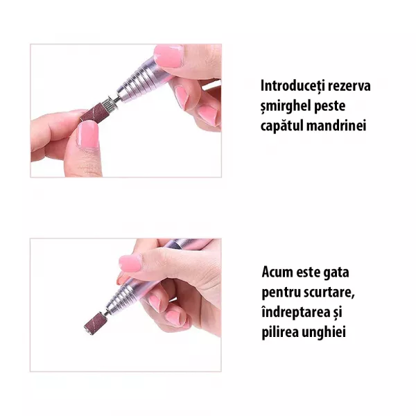 Rezerve smirghel pentru freza unghii, 100 bucati, maro, #180