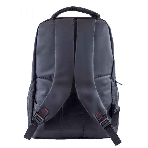 Rucsac laptop Karemi, buzunar frontal, poliester, design casual,  negru