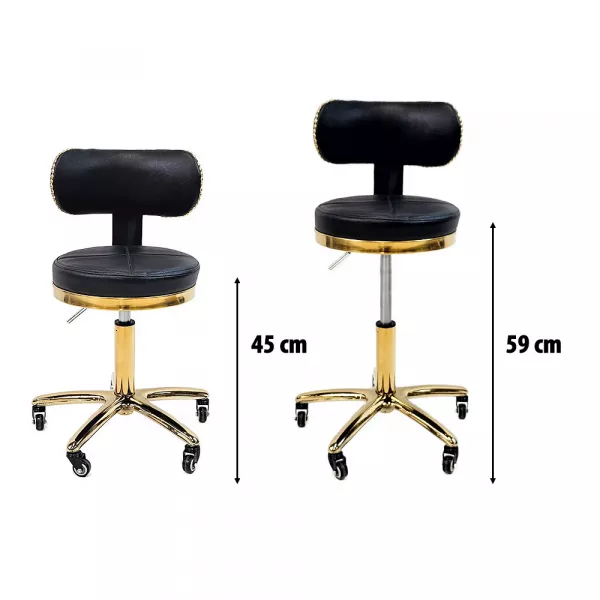 Scaun cosmetician negru GH04