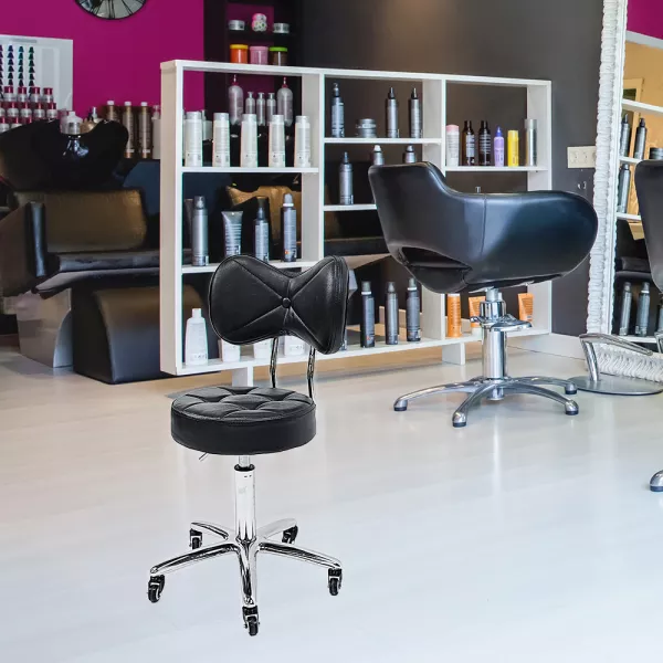 Scaun cosmetician negru GH05