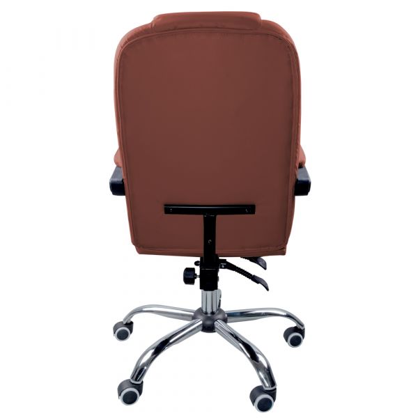 Scaun directorial Karemi, Confy Brown, din piele ecologica, cu functie de masaj, maro