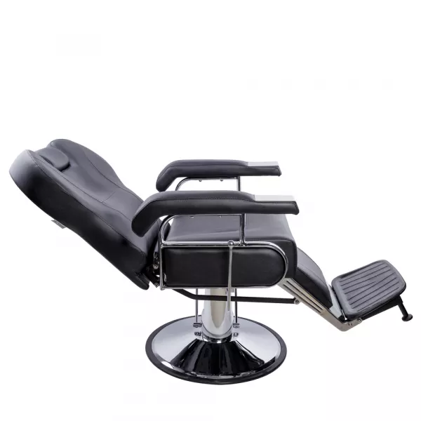 Scaun profesional pentru coafor si frizerie, Lila Rossa, reglabil pe inaltime, piele ecologica, negru, 3305