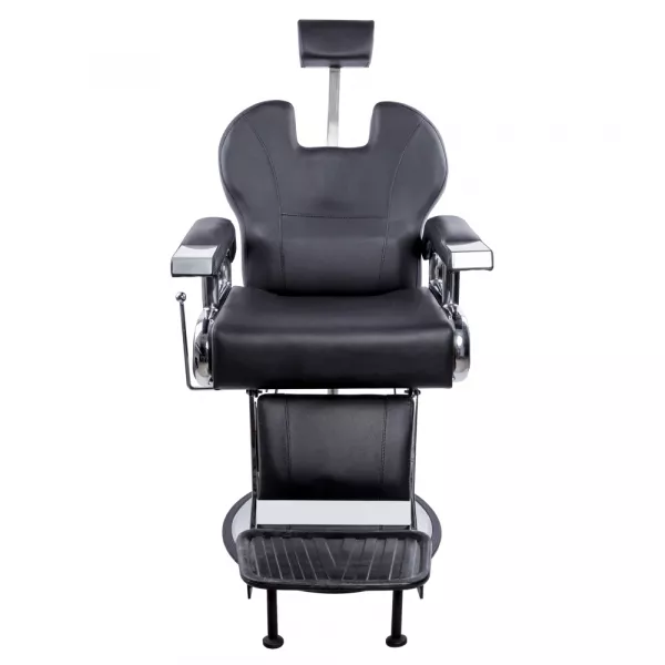 Scaun profesional pentru coafor si frizerie, Lila Rossa, reglabil pe inaltime, piele ecologica, negru, 3305