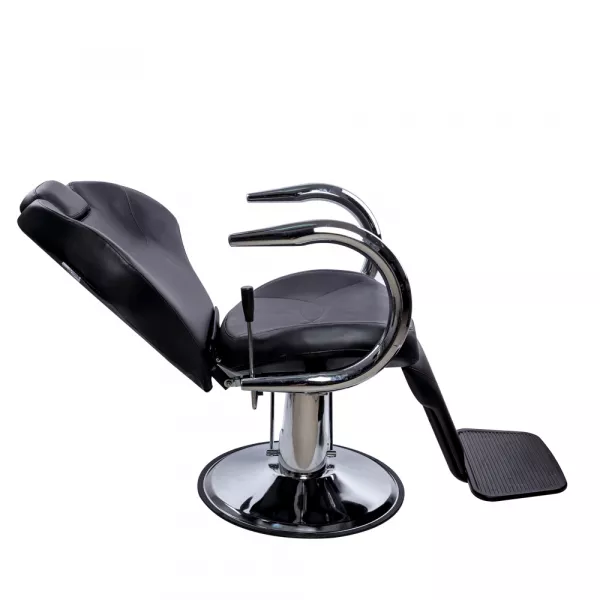 Scaun profesional pentru coafor si frizerie, Miso, Lila Rossa, reglabil pe inaltime, piele ecologica, negru